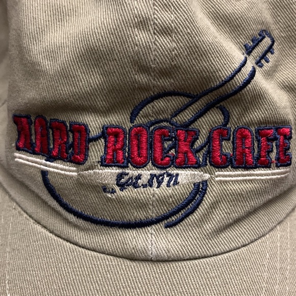 Hard Rock Cafe Barcelona Guitar Khaki Baseball Hat Cap - Picture 2 of 9